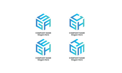  Vector letter  logo, Branding identity bundle corporate logo design, Gradient letter logo.