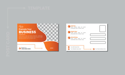 Corporate postcard design template, Simple and Clean Modern Minimal Postcard Template.