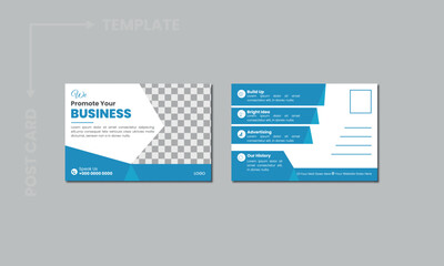Simple and Clean Modern Minimal Postcard Template, Corporate Business Postcard Template Design.