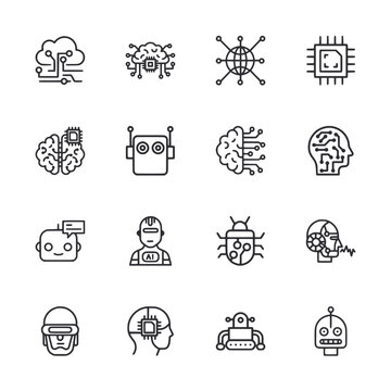 Artificial Intelligence icon set