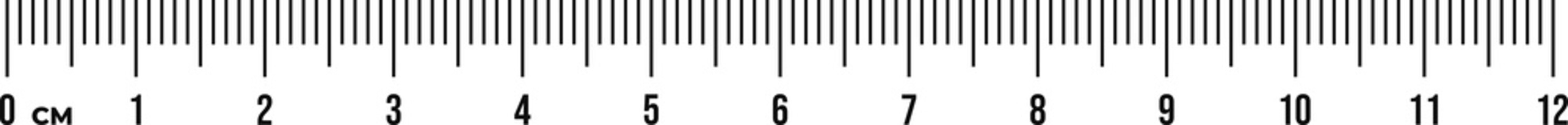 Ruler scale 12 cm. Centimeter scale for measuring