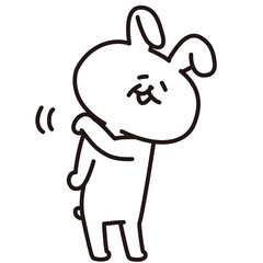 色加工ok うさぎ素材No.205 シニア_肩こり