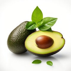 Avocado on a white background