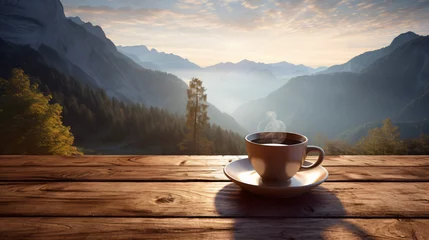 Raamstickers Hot cup of tea or coffee © levit