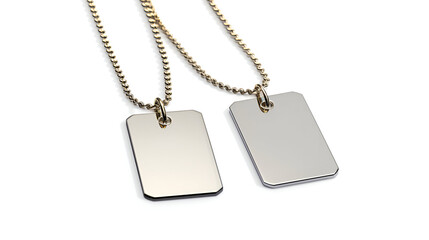 Fototapeta premium Military ID Tags on Pure White Background - High Resolution