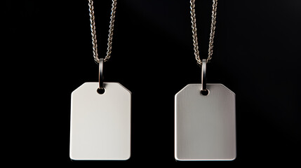 Military Dog Tags on black Background
