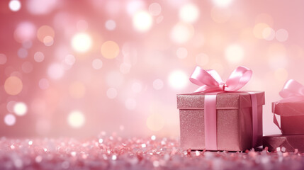 Fototapeta premium Pink bokeh rewards glamorous background