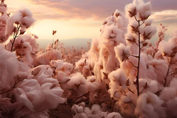 Poster Cotton in a cotton field , natural product © Iryna