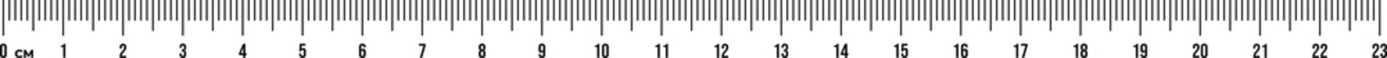 Ruler scale 23 cm. Centimeter scale for measuring