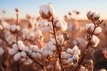 Cotton in a cotton field , natural product