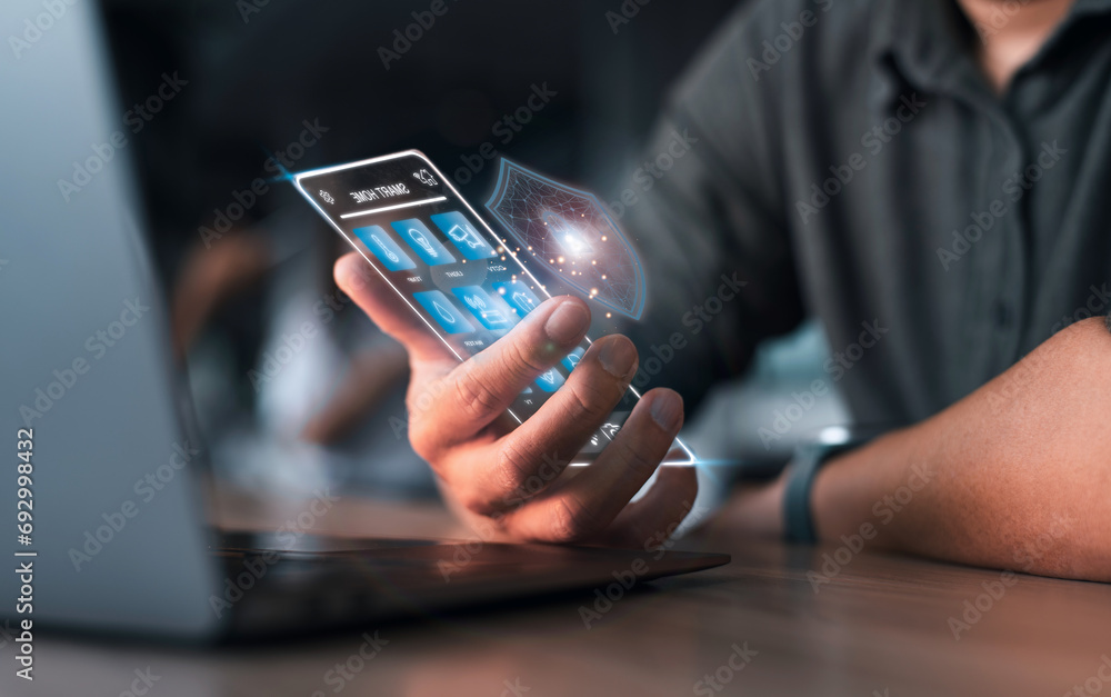 Aufkleber system for network security shielding, smartphone data on personal information. technology services 