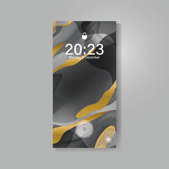 Smartphone screen with abstract marble wallpaper design