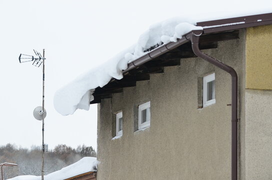 snow covered house in winter