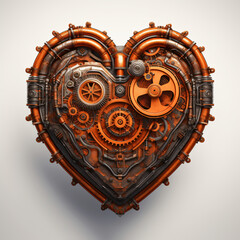 Old Rusty Large Iron Heart Metal Steampunk Design