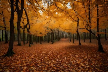 autumn in the park and generated AI