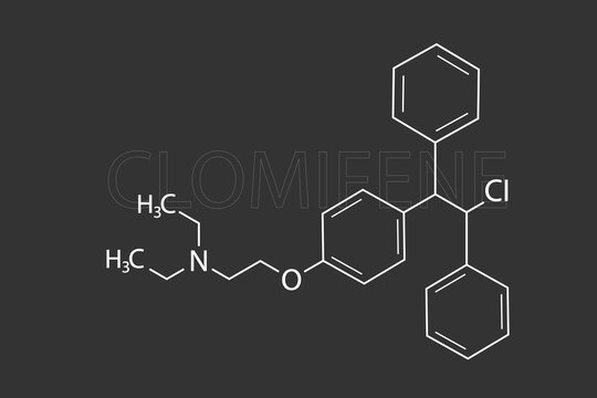 Clomifene molecular skeletal chemical formula
