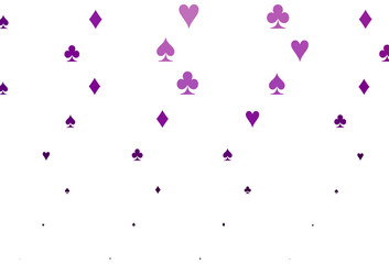 Light Purple vector cover with symbols of gamble. - obrazy, fototapety, plakaty