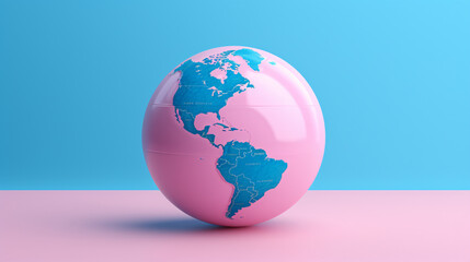 Pink Blue Globe Earth World Planet