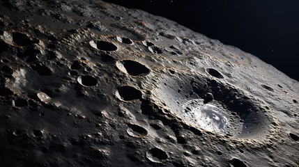 Fascinating moon images capture meteorite craters and intriguing surface features - obrazy, fototapety, plakaty