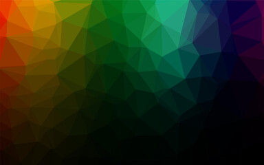 Obraz premium Dark Multicolor, Rainbow vector polygonal pattern.