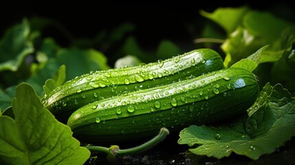 Garden-grown cucumber. telephoto lens realistic lighting