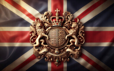 The symbol of the United Kingdom. Emblem with the Great Britain flag