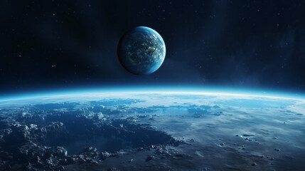 Naklejka na ściany i meble Planet Earth Viewed from the Moon