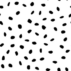 Black Retro Color Background. Halftone Eps Dot Concept. Black Seamless Random Fun. White Polka Dot. Abstract Fashion Blob. Pattern Cool Design. Vector Spot Confetti. Black Flying Background Polka.