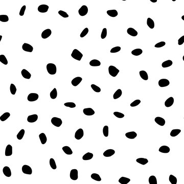 Black Retro Color Background. Halftone Eps Dot Concept. Black Seamless Random Fun. White Polka Dot. Abstract Fashion Blob. Pattern Cool Design. Vector Spot Confetti. Black Flying Background Polka.