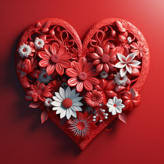Red Ornate Valentines Day Heart