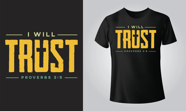Trust - Typographical Black Background, T-shirt, mug, cap and other print on demand Design, svg, Vector, EPS, JPG