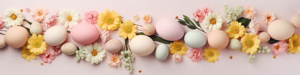Fototapeta na wymiar easter eggs on pink background