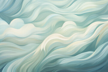 A calming abstract illustration of a sleep-inducing breeze, featuring gentle swirls and cool tones to evoke a sense of relaxation. - obrazy, fototapety, plakaty