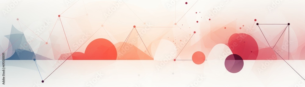 Poster banner of graphic design with simple geometric shapes. generative ai