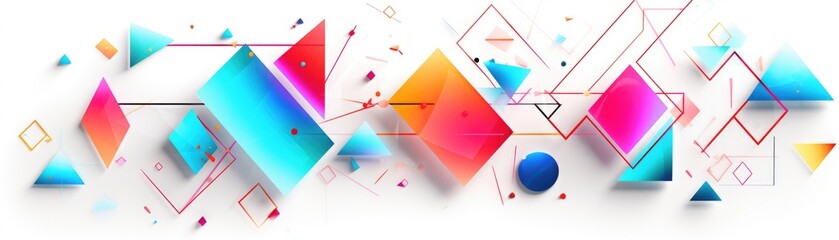 banner of graphic design with simple geometric shapes. Generative AI