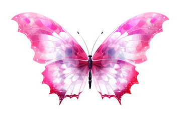 Pink Geometric Butterfly Isolated Transparent , Png