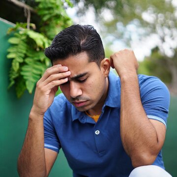 person with headache