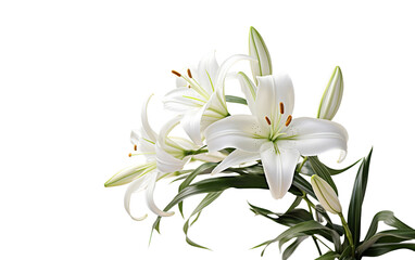 Fototapeta na wymiar White Lily Beauty On Isolated Background
