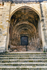 Door af St. Esteban church at Sos del Rey Catolico. Zaragoza. Aragon. Spain. Europe.