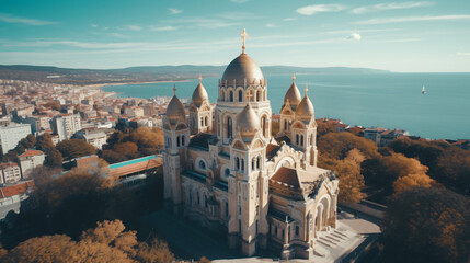 The Cathedral of the Assumption in Varna Aerial view - obrazy, fototapety, plakaty