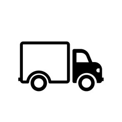 Delivery truck sign icon in flat style van vector image	
