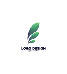 Abstract feather wings logo with illustration