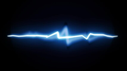 Neon glow, lightning line. An overlay, 3D animation loop, graphic element for commercial compositions, offers, intros or logos