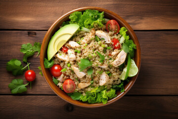 Healthy salad bowl with quinoa