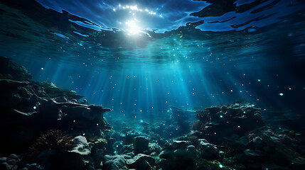 Underwater Sky, A mesmerizing image of an underwater world where the sea mimics the appearance of a...