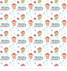 Shristmas pattern template cute repeating angels xmas symbols decor.