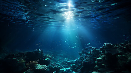 Underwater Sky, A mesmerizing image of an underwater world where the sea mimics the appearance of a...