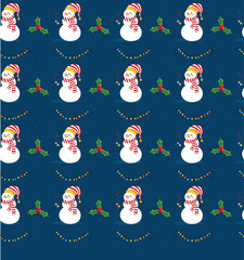 Christmas pattern template cute repeating snowman light sketch