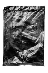 Isolated Plastic Wrap Texture on transparent background. Realistic crumpled plastic overlay and...