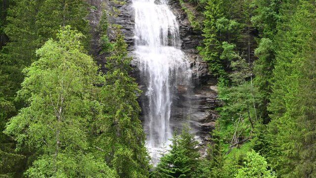 Melnikfall waterfall in the Malta river in the Maltatal in Carinthia Austria during springtime.